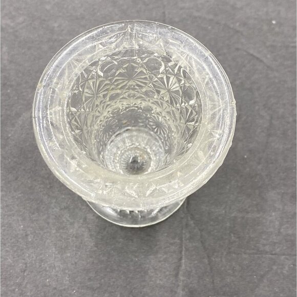 Vintage Fenton Daisy & Button Toothpick Holder Pressed Clear Glass Mid Century - Picture 3 of 9